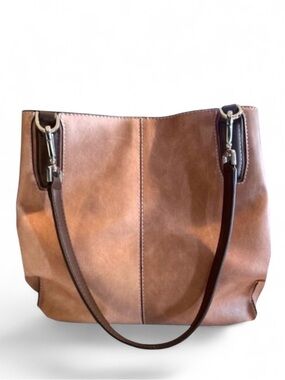 CALVIN KLEIN Elaine Vegan Leather Colorblock Shoulder/Tote Bag - NWOT